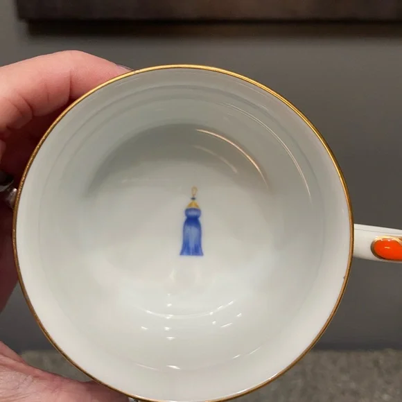 Vtg Lynn Chase TIGER RAJ Coffee Cup Demitasse Signed 1991 24K Gold Replacement - Picture 9 of 15